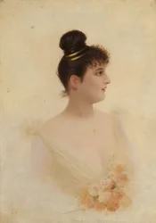 Retrato busto de una niña